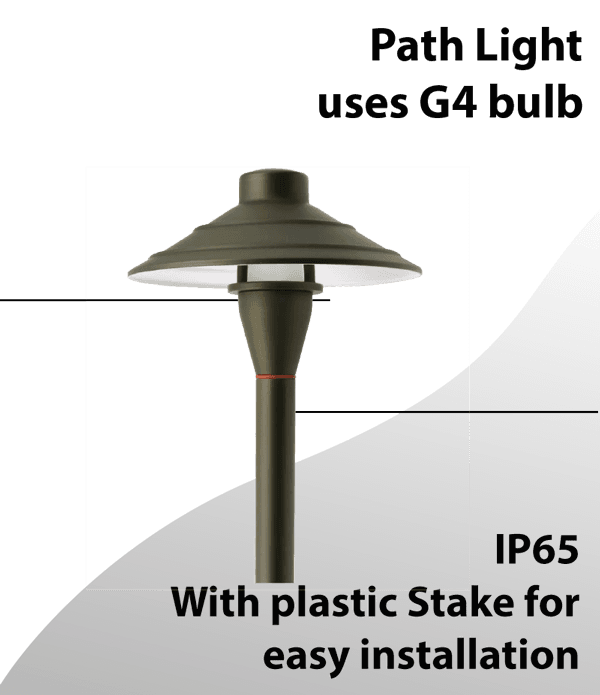 Solid Brass Path Light with Plastic Stake - Easy Installation Pathway Light — image 1