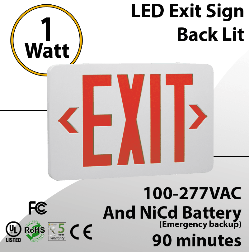 EXIT Light Lighted LED EXIT Sign Back Lit — image 1