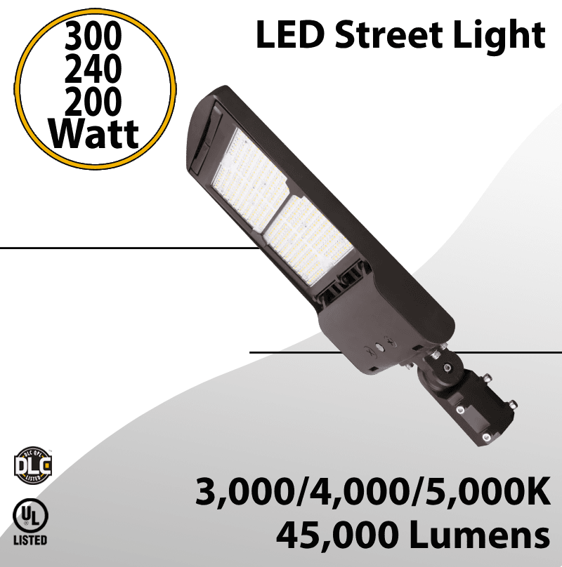 LED Street Light fixture 300/240/200W 3CCT 45000Lm — image 1