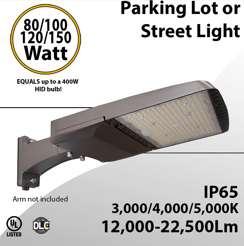 Commercial LED Street Lights – 80W to 150W, CCT 3/4/5000K Up to 22,500 Lumens — image 1