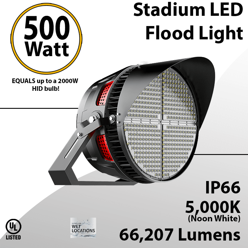 Stadium Lights Sports Lamp 500W 66207 lumens IP66 UL DLC thumbnail 2