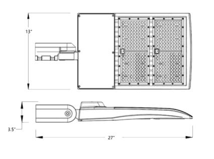 300W LED Shoebox Street Light fixture 39090Lm 5000K UL IP65 DLC White