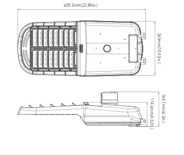 Roadway Light 150W Light Fixture 5000K 20000 Lm