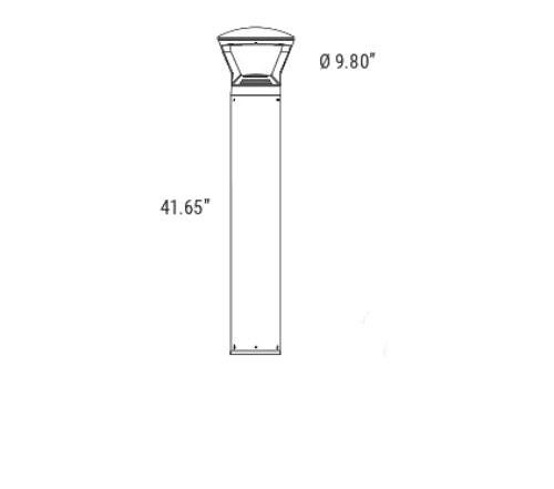 Bollard Led Light Outdoors Modern 14/19/24W Selectable 4200Lm 3CCT