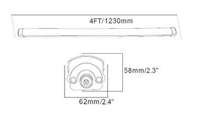 LED Vapor Tight Fixture 40W Plastic 5200 Lumens 5000K Frosted Lens IP65