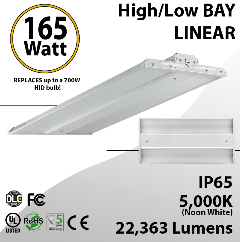 LED Linear High Bay Fixture 2Ft. 165W 22363 Lumens 5000K UL DLC