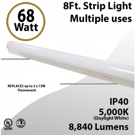 LED Strip Light 68W 8840 Lumen IP44 UL DLC 