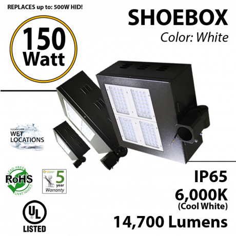 150w LED shoebox Light Fixture Replaces 700 Watt MH gas station