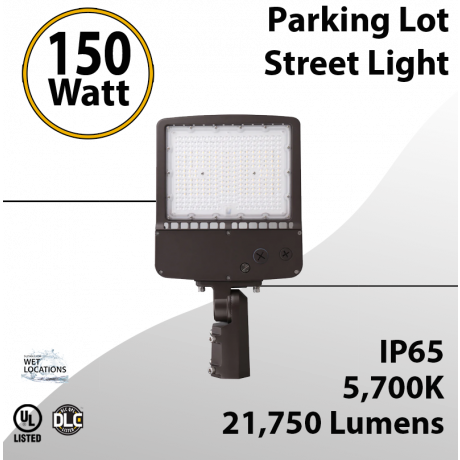 150w LED Shoebox Area Light  5700K