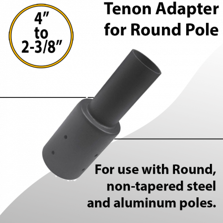 Light pole tenon reducer for 4" round pole to 2-3/8"