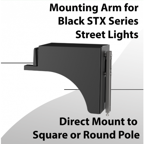 Direct Mount to Square or Round Pole for Black STX Street Lights