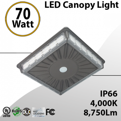 LED Parking Garage Canopy Light 4000K 70W