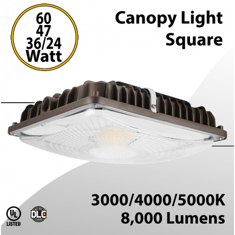Canopy Light Square 24 to 60W