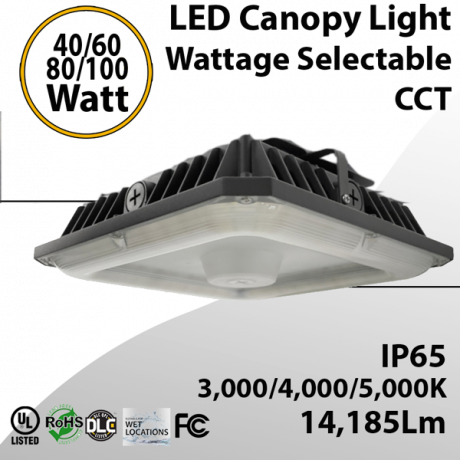 wattage selectable cct canopy light 100w