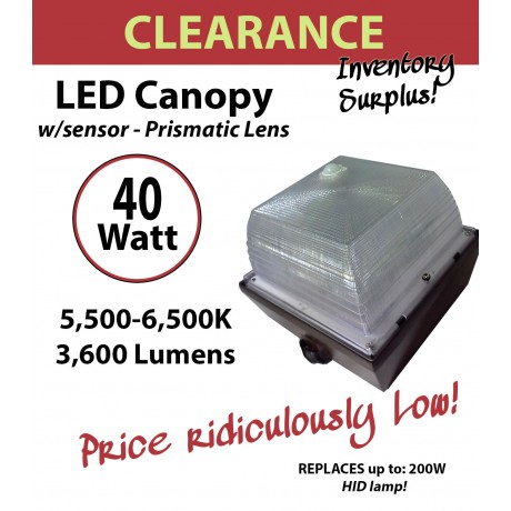 40W LED Canopy Lamp Fixture Retrofit Kit Energy Efficient Savings Ceiling mount