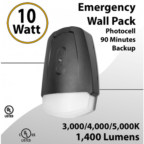 Emergency Wall Pack 10W - Photocell