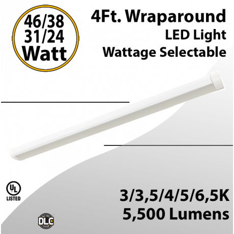 Led 4Ft Wrapround Light Selectable 46/38/31/24W 5CCT 5500Lm