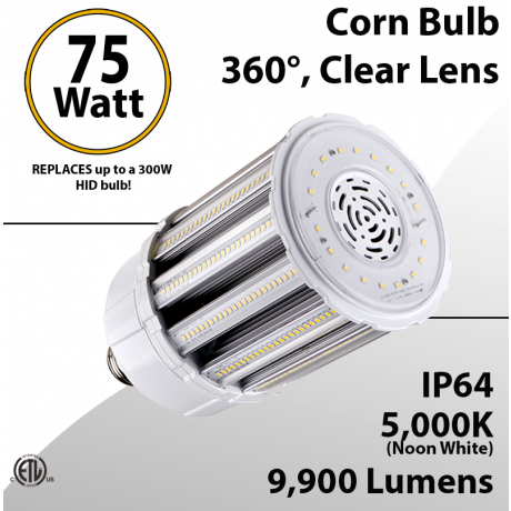 Led Corn Bulb 75W 9900 Lm 5000K IP64 E39