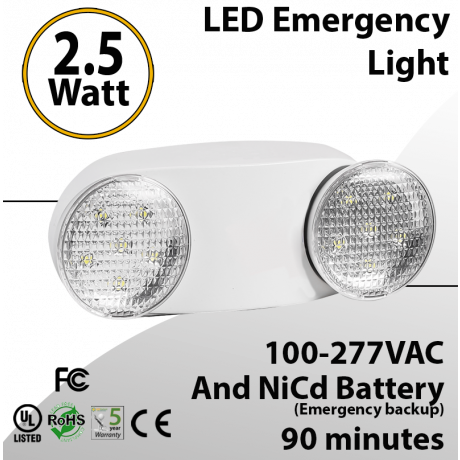 LED Emergency Light with battery backup 2.5 Watt 90 Minutes