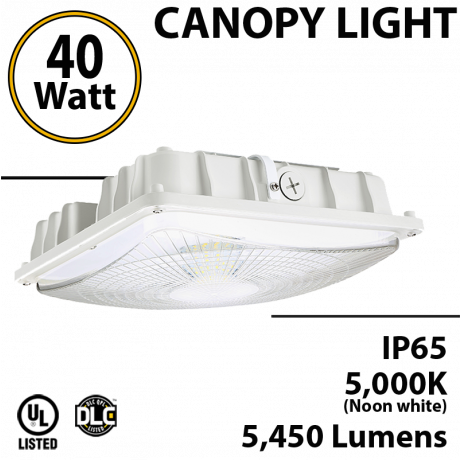 LED Garage lighting White Canopy 40W 5450Lm 5000K