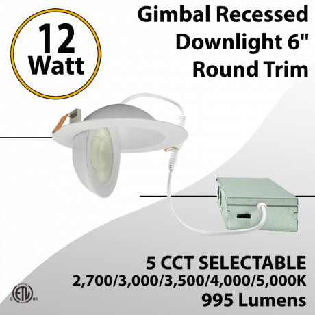 LED Gimbal Recessed Downlight 6"