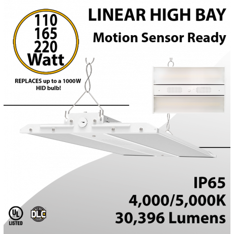 LED Linear High Bay Fixture 2Ft. 110/165/220W 30396Lm 4000/5000K (LED)