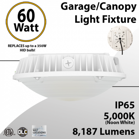 Parking garage Light Fixture | 60W 5000K 8187 Lumens