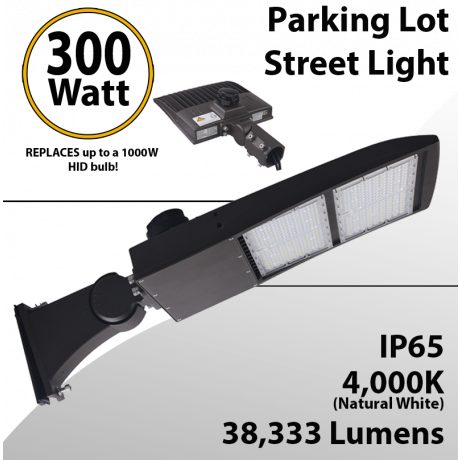 LED Parking Lot Light Street Light 38333Lm 4000K UL IP67 DLC