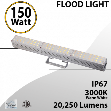 LED Flood Light 150W 3000K 20250 lumens white IP67