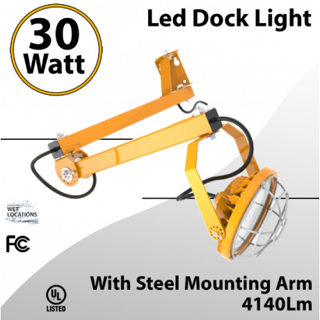 Led Dock Light With Steel Mounting Arm