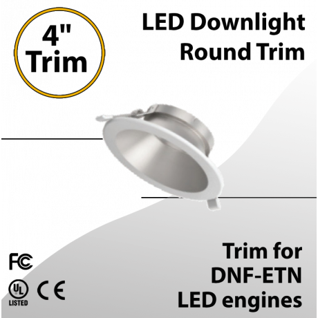 LED Downlight 4 inch Round Trim