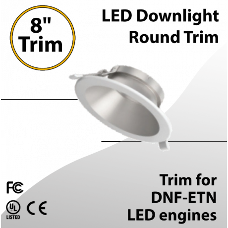 LED Downlight 8 inch Round Trim