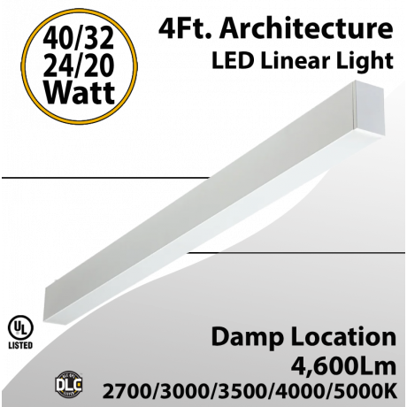 4FT Architecture 20 24 32 40W 5CCT Selectable LED Linear Light (LED)