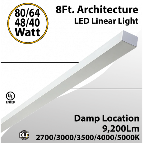 8FT Architecture 20 24 32 40W 5CCT Selectable LED Linear Light (LED)