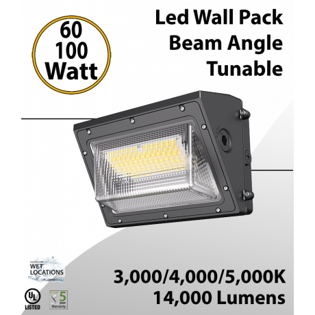 Led Wall Pack Beam Angle Tunable 60/100W CCT 3000/4000/5000