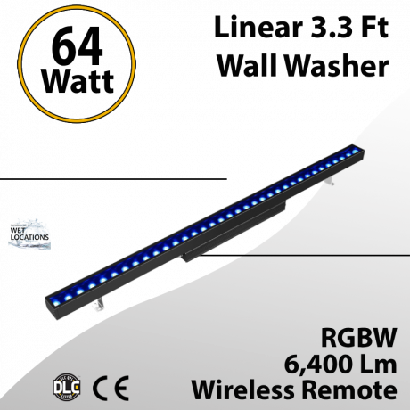Linear 3.3 Ft Wall Washer Black RGBW Wirless