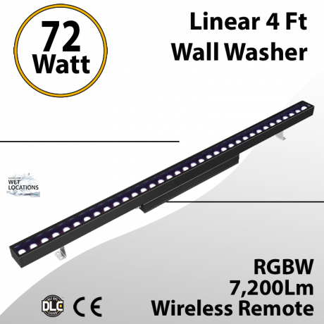 Linear 4 Ft Wall Washer Black RGBW Wireless Remote