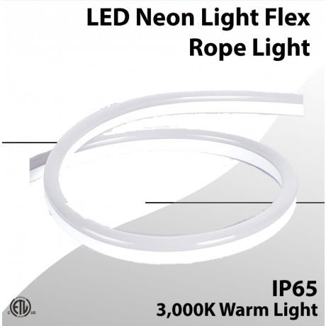 LED Neon Light Flex Rope Light 120V 3000K 150Ft Roll (LED)