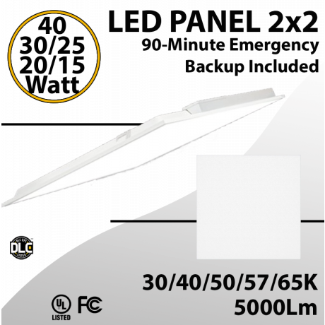LED Panel Light 2x2 40-15W 5000Lm