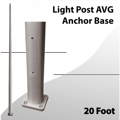 Light Post 20Ft AVG Anchor Base Aluminum Tapered Dark Aluminum
