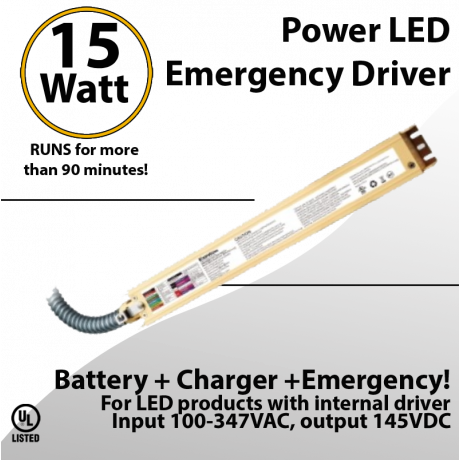 LED External Emergency Driver 15 Watt Field Installable