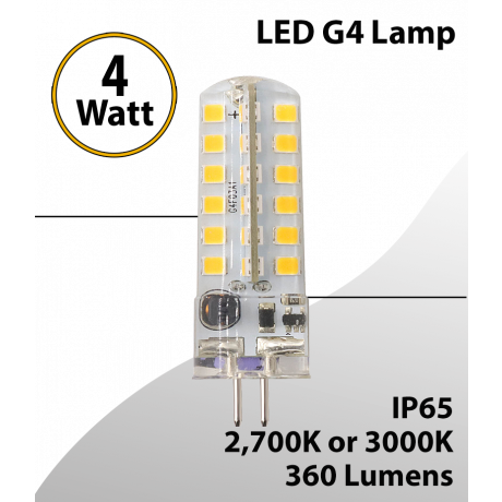 LED G4 Lamp - 4W, 360 Lumens, IP65 Water-Resistant