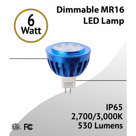 Dimmable LED Lamp Light Bulb 6W MR16 530