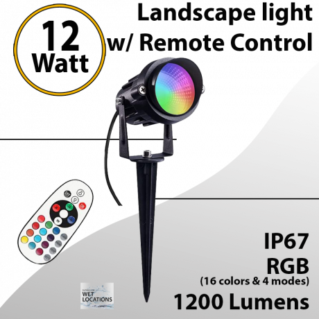 Landscape RGB 12VDC Spot Light 12W 1200Lm IP67