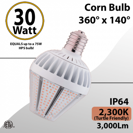 Turtle Friendly Lighting Led Corn Bulb 30W 3000Lm