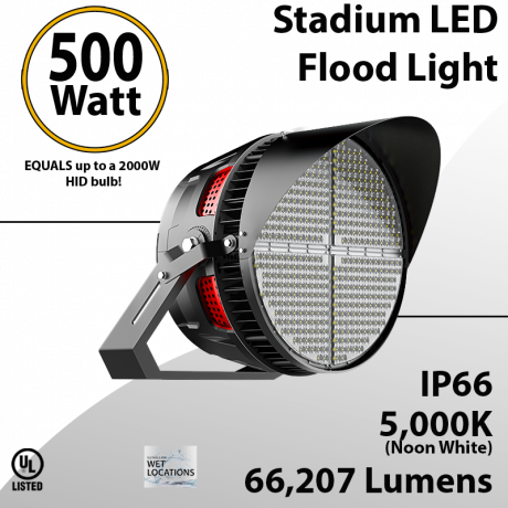Stadium Lights Sports Lamp 500W 65775 lumens IP66 UL DLC