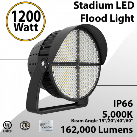 Stadium Lights Race Track Lighting 1200W 162000 lumens IP66 UL DLC