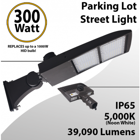 Street Light Parking Lot Light 300W 39090Lm 5000K UL IP65 DLC