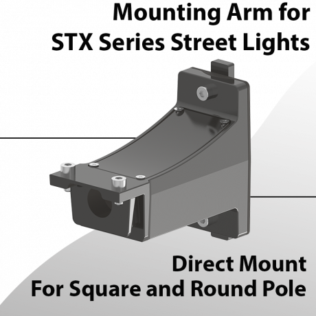 Direct Mount to Square or Round Pole for STX Street Lights