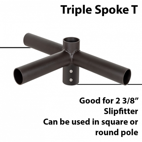 Triple Spoke T 2x180° and 1 90°